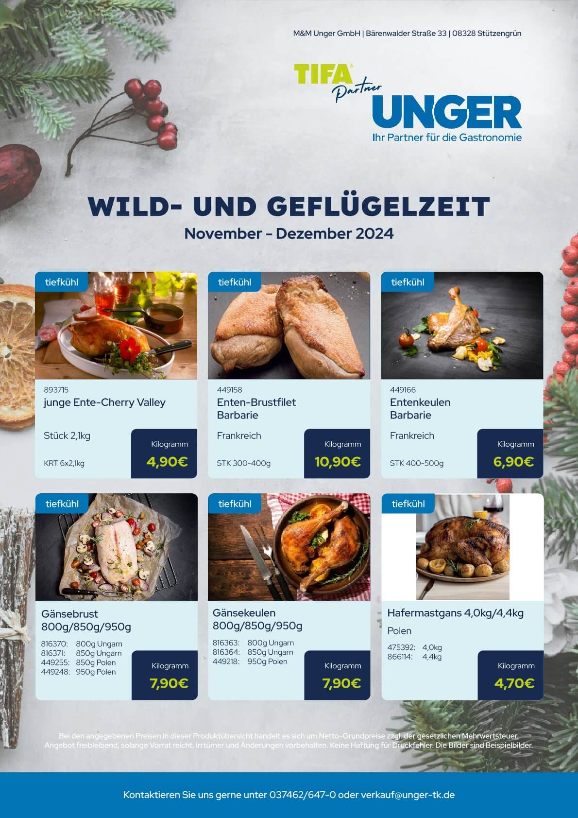 wild und geflügel angebote november und dezember 2024 unger